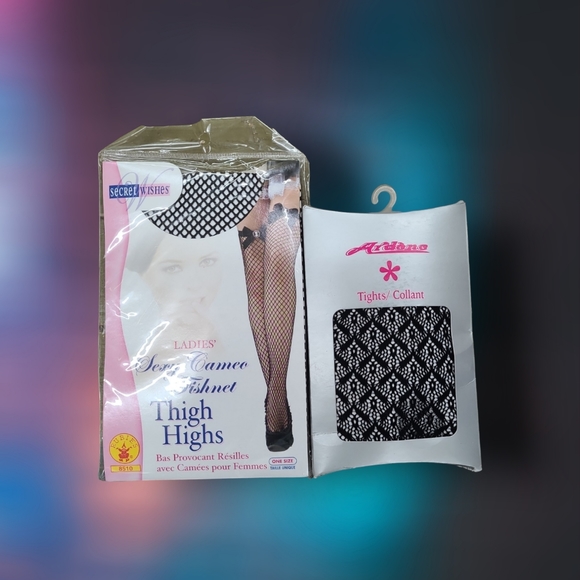 Set of 2 Fishnets Thigh High Stockings - Picture 3 of 4